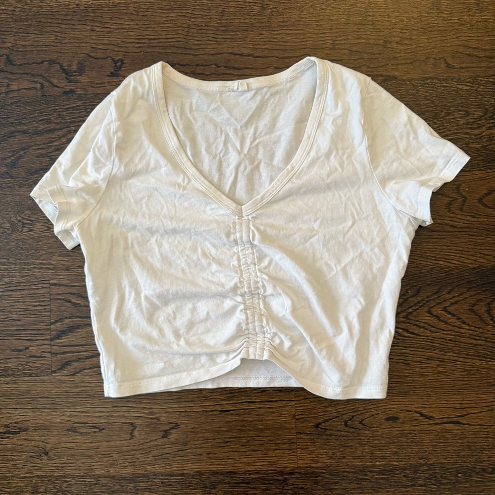 Wilfred Cream V-Neck Ruched Blouse